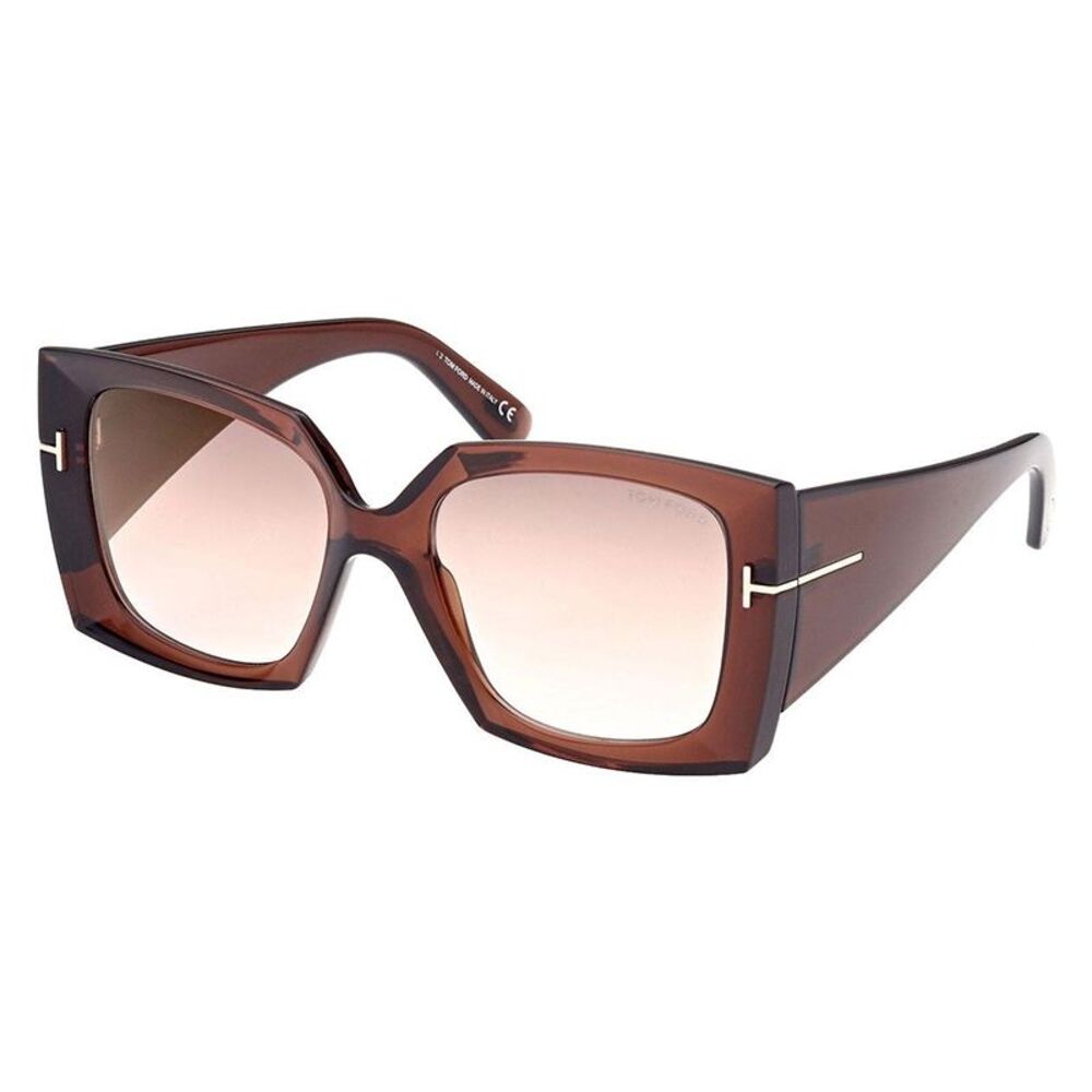 Tom Ford Sunglasses Square Full Rim, Dark Brown Frame and Mirror Brown Lens